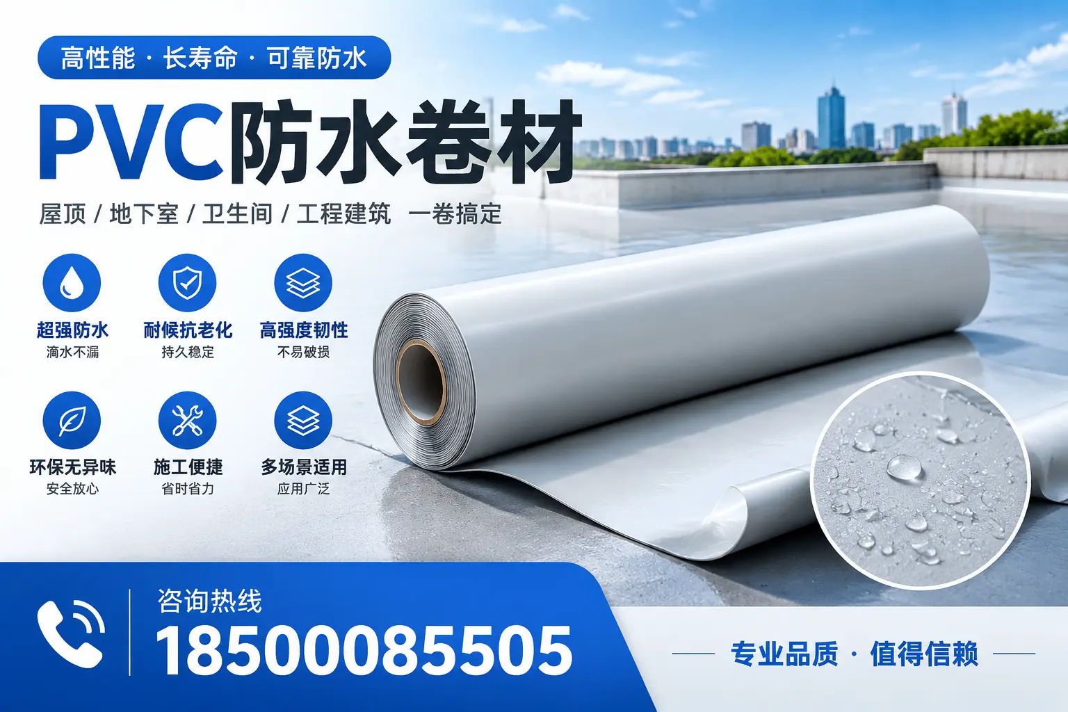 PVC防水卷材的防水效果评测,适合伊春的科学依据
